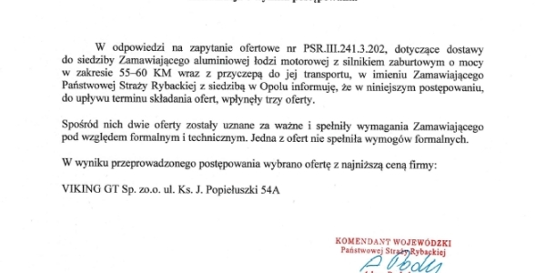 Zapytanie ofertowe o wartości szacunkowej nieprzekraczającej wyrażonej w złotych równowartości kwoty 170 000 zł netto.