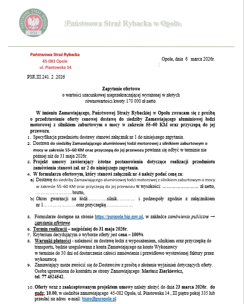 Ogłoszenie o zamówieniu