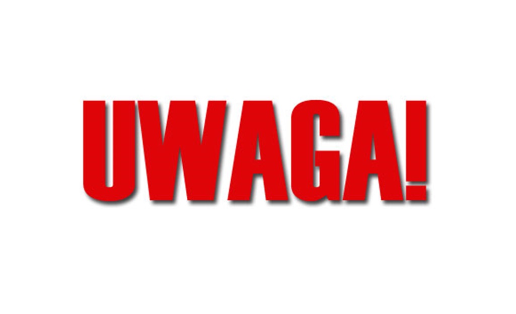napis uwaga